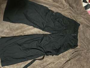 Black Wide Leg Bondage Cargo Parachute Pants with D-Ring Straps